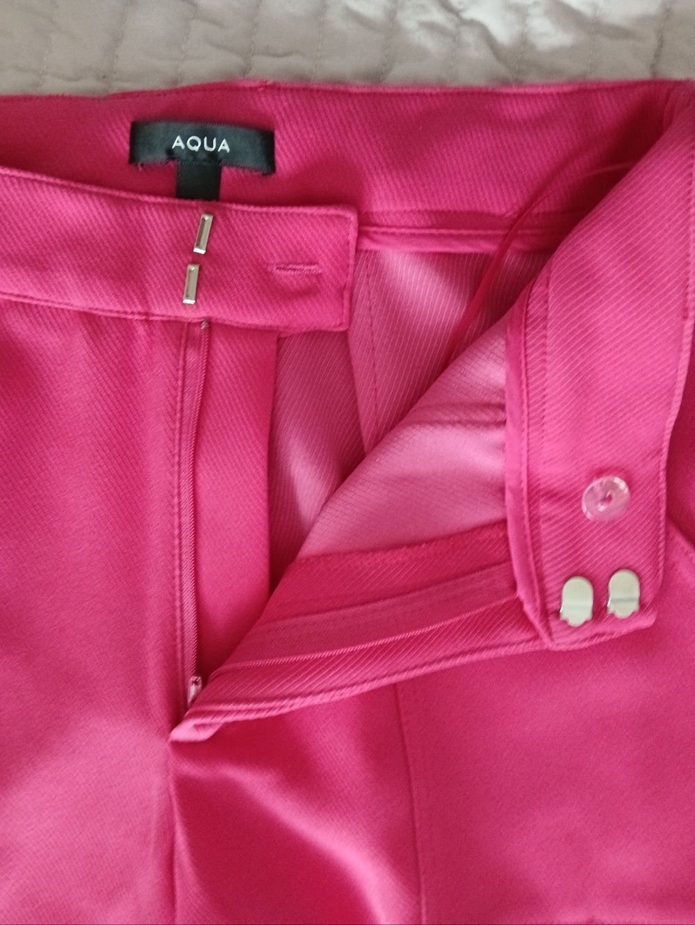 Aqua Wide-Leg High-Waist Trousers in Bright Pink/ Size :XS - Picture 3 of 10